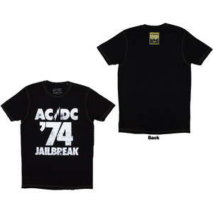 AC/DC Unisex T-Shirt: 74 Jailbreak (Black) (Back Print & Ex-Tour) AC/DC Unisex T-Shirt: 74 Jailbreak (Black) (Back Print & Ex-Tour)