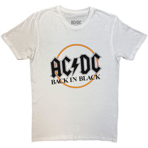 AC/DC Unisex T-Shirt: Back in Black (White)