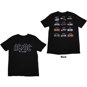 AC/DC Unisex T-Shirt: Logo History (Black) (Back Print) AC/DC Unisex T-Shirt: Logo History (Black) (Back Print)