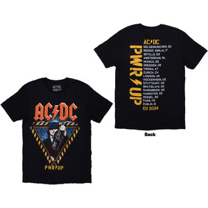 AC/DC Unisex T-Shirt: Angus Triangle PWR-UP EU Tour '26 (Black) (Back Print & Ex-Tour) AC/DC Unisex T-Shirt: Angus Triangle PWR-UP EU Tour '26 (Black) (Back Print & Ex-Tour)