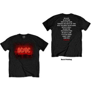 AC/DC Unisex T-Shirt: Dark Stage/Track list (Black) (Back Print) AC/DC Unisex T-Shirt: Dark Stage/Track list (Black) (Back Print)