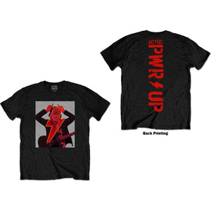 AC/DC Unisex T-Shirt: Angus Finger Horns (Black) (Back Print) AC/DC Unisex T-Shirt: Angus Finger Horns (Black) (Back Print)
