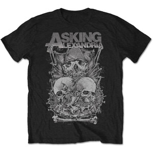 Asking Alexandria Unisex T-Shirt: Skull Stack (Black) Asking Alexandria Unisex T-Shirt: Skull Stack (Black)