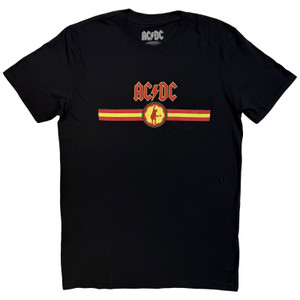 AC/DC Unisex T-Shirt: Logo & Stripe (Black)