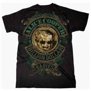 Alice Cooper Unisex T-Shirt: Billion Dollar Baby Crest (Black) Alice Cooper Unisex T-Shirt: Billion Dollar Baby Crest (Black)