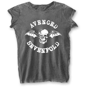 Avenged Sevenfold Ladies Burnout T-Shirt: Deathbat (Charcoal Grey) Avenged Sevenfold Ladies Burnout T-Shirt: Deathbat (Charcoal Grey)