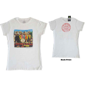 The Beatles Ladies T-Shirt: Vintage Sgt Pepper (White) (Back Print) The Beatles Ladies T-Shirt: Vintage Sgt Pepper (White) (Back Print)