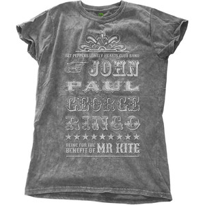 The Beatles Ladies T-Shirt: Mr Kite Snow Wash (Charcoal Grey) (Wash Collection) The Beatles Ladies T-Shirt: Mr Kite Snow Wash (Charcoal Grey) (Wash Collection)