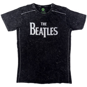 The Beatles Unisex T-Shirt: Drop T Logo Snow Wash (Black) (Wash Collection) The Beatles Unisex T-Shirt: Drop T Logo Snow Wash (Black) (Wash Collection)