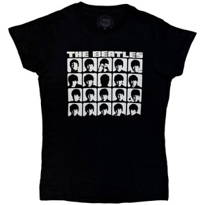 The Beatles Ladies T-Shirt: Hard Days Night Faces Mono (Black)