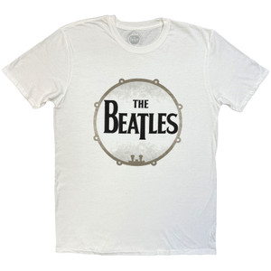 The Beatles Unisex T-Shirt: Drum Skin (White)