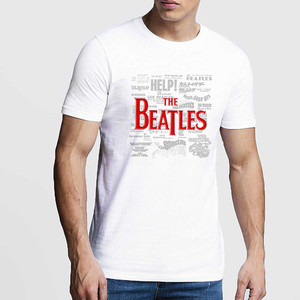 The Beatles Unisex T-Shirt: Titles & Logos (White) (Embellished) The Beatles Unisex T-Shirt: Titles & Logos (White) (Embellished)
