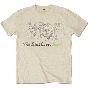 The Beatles Unisex T-Shirt: Outline Faces on Apple (Sand) The Beatles Unisex T-Shirt: Outline Faces on Apple (Sand)