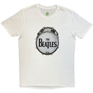 The Beatles Unisex T-Shirt: Original Drum Skin (White)