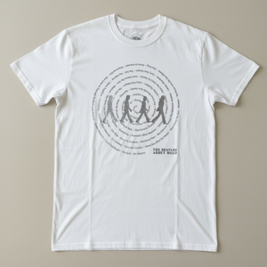 The Beatles Unisex T-Shirt: Abbey Road Songs Swirl Foiled (White) (Embellished)