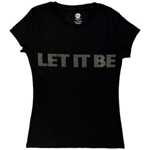 The Beatles Ladies T-Shirt: Let It Be Crystals (Black) (Embellished)