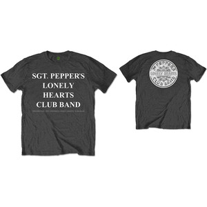 The Beatles Unisex T-Shirt: Sgt Peppers Lonely Hearts Club Band with Drum (Charcoal Grey) (Back Print) The Beatles Unisex T-Shirt: Sgt Peppers Lonely Hearts Club Band with Drum (Charcoal Grey) (Back Print)