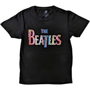 The Beatles Unisex T-Shirt: Floral Logo (Black) The Beatles Unisex T-Shirt: Floral Logo (Black)