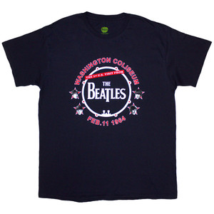 The Beatles Unisex T-Shirt: Washington '64 Drum (Navy Blue) The Beatles Unisex T-Shirt: Washington '64 Drum (Navy Blue)