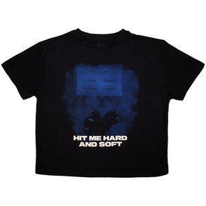 Billie Eilish Ladies Crop Top: HMHAS Blue Lines (Black) Billie Eilish Ladies Crop Top: HMHAS Blue Lines (Black)