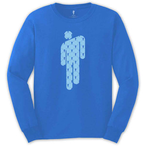 Billie Eilish Unisex Long Sleeve T-Shirt: Manonman (Mid Blue) Billie Eilish Unisex Long Sleeve T-Shirt: Manonman (Mid Blue)