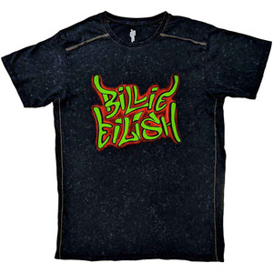 Billie Eilish Unisex T-Shirt: Graffiti (Black) (Wash Collection) Billie Eilish Unisex T-Shirt: Graffiti (Black) (Wash Collection)