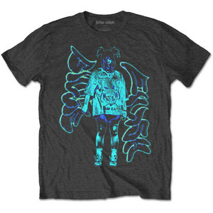 Billie Eilish Unisex T-Shirt: Neon Graffiti Logo (Charcoal Grey) Billie Eilish Unisex T-Shirt: Neon Graffiti Logo (Charcoal Grey)
