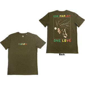 Bob Marley Unisex T-Shirt: One Love Dreads (Green) (Back Print & Embellished) Bob Marley Unisex T-Shirt: One Love Dreads (Green) (Back Print & Embellished)