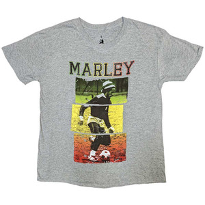 Bob Marley Unisex T-Shirt: Football Text (Grey) Bob Marley Unisex T-Shirt: Football Text (Grey)