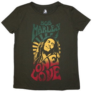 Bob Marley Unisex Stone Wash T-Shirt: One Love Gradient (Green) Bob Marley Unisex Stone Wash T-Shirt: One Love Gradient (Green)