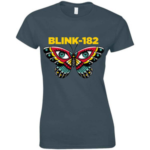 Blink-182 Ladies T-Shirt: Butterfly (Heather Navy) Blink-182 Ladies T-Shirt: Butterfly (Heather Navy)