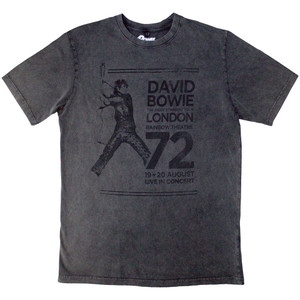 David Bowie Unisex Stone Wash T-Shirt: Rainbow Theatre (Charcoal Grey) David Bowie Unisex Stone Wash T-Shirt: Rainbow Theatre (Charcoal Grey)