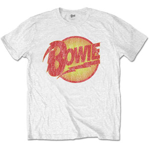 David Bowie Unisex T-Shirt: Vintage Diamond Dogs Logo (White) David Bowie Unisex T-Shirt: Vintage Diamond Dogs Logo (White)