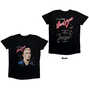 David Bowie Unisex T-Shirt: Young Americans (Black) (Back Print)