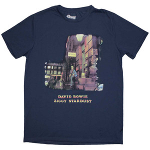 David Bowie Unisex T-Shirt: Ziggy Stardust (Denim Blue) David Bowie Unisex T-Shirt: Ziggy Stardust (Denim Blue)