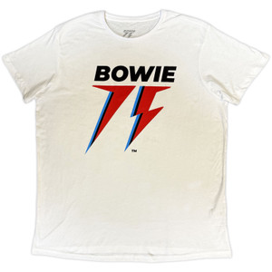 David Bowie Unisex T-Shirt: 75th Logo (White)