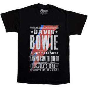 David Bowie Unisex T-Shirt: Hammersmith Odeon (Black)
