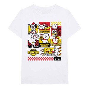 BT21 Unisex T-Shirt: Bite Fast Food (White) BT21 Unisex T-Shirt: Bite Fast Food (White)