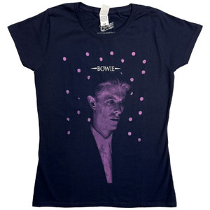 David Bowie Ladies T-Shirt: Dots (Navy Blue)