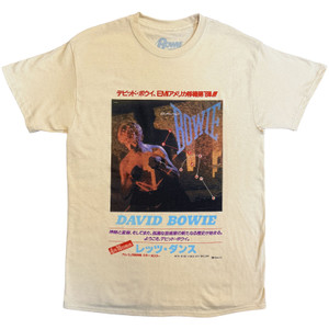 David Bowie Unisex T-Shirt: Japanese Text (Sand)