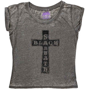 Black Sabbath Ladies Burnout T-Shirt: Vintage Cross (Charcoal Grey) Black Sabbath Ladies Burnout T-Shirt: Vintage Cross (Charcoal Grey)