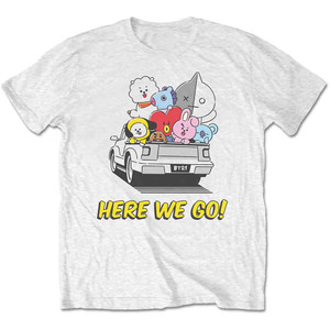 BT21 Unisex T-Shirt: Here We Go (White) BT21 Unisex T-Shirt: Here We Go (White)