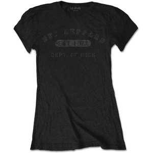 Def Leppard Ladies T-Shirt: Collegiate Logo (Black) Def Leppard Ladies T-Shirt: Collegiate Logo (Black)