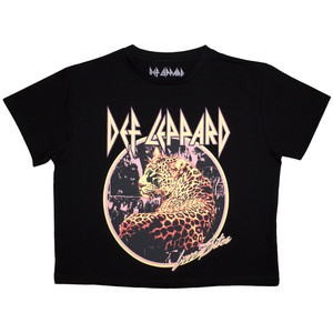 Def Leppard Ladies Crop Top: Love Bites (Black) Def Leppard Ladies Crop Top: Love Bites (Black)