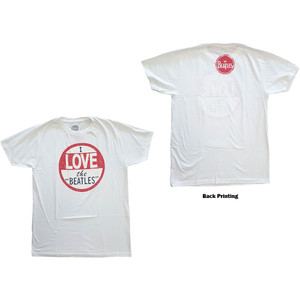 The Beatles Unisex T-Shirt: Vintage I Love The Beatles (White) (Back Print) The Beatles Unisex T-Shirt: Vintage I Love The Beatles (White) (Back Print)