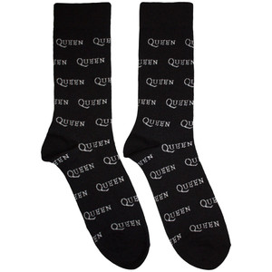 Queen Unisex Ankle Socks: Logo Repeat Mono (Black) (UK Size 6 - 11) Queen Unisex Ankle Socks: Logo Repeat Mono (Black) (UK Size 6 - 11)