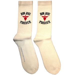 Bon Jovi Unisex Terry Socks: Forever (Natural) (UK Size 7 - 11) Bon Jovi Unisex Terry Socks: Forever (Natural) (UK Size 7 - 11)