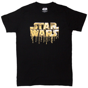 Star Wars Unisex T-Shirt: Gold Drip Logo (Black) Star Wars Unisex T-Shirt: Gold Drip Logo (Black)