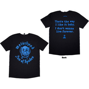 Motorhead Unisex T-Shirt: Ace Of Spades Lyric (Back Print) (Black) Motorhead Unisex T-Shirt: Ace Of Spades Lyric (Back Print) (Black)