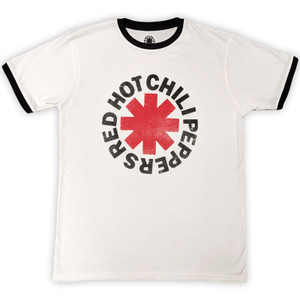 Red Hot Chili Peppers Unisex Ringer T-Shirt: Logo Ringer (White) Red Hot Chili Peppers Unisex Ringer T-Shirt: Logo Ringer (White)